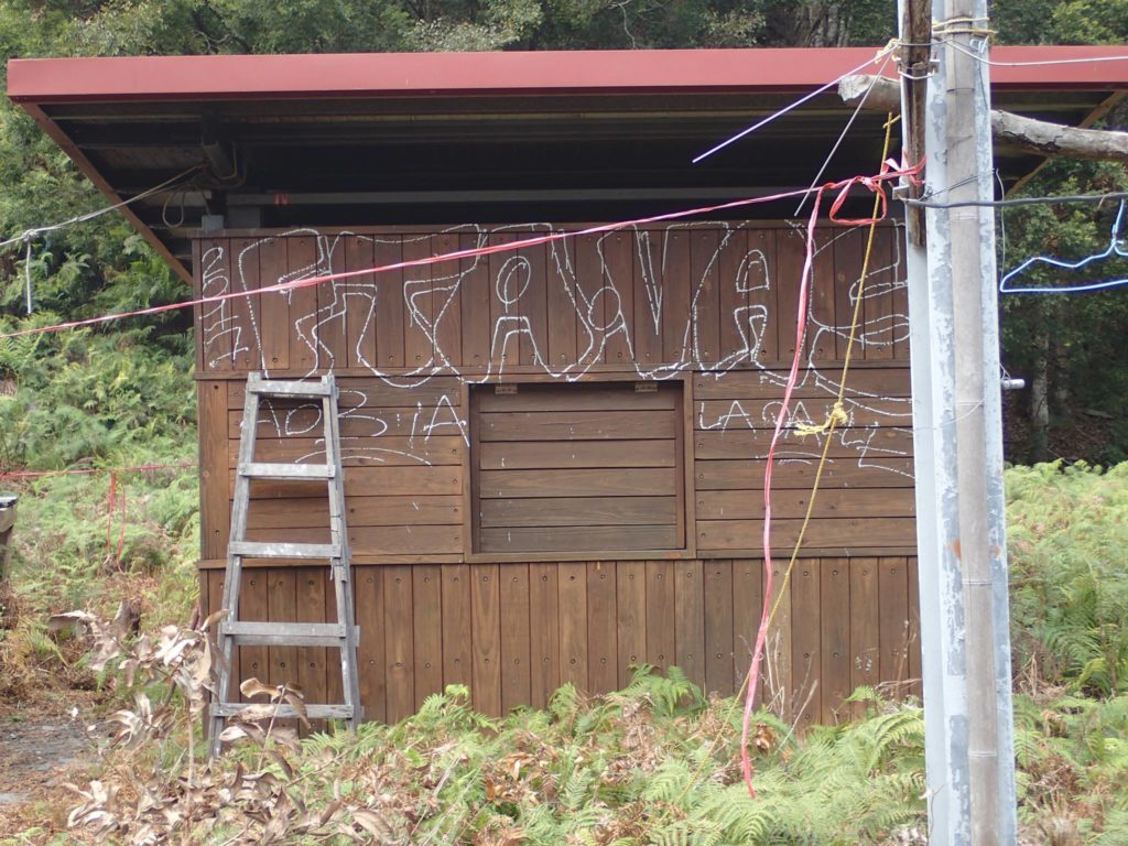 outbuilding at a research center in Yushan National Park are seen vandalized in 2017