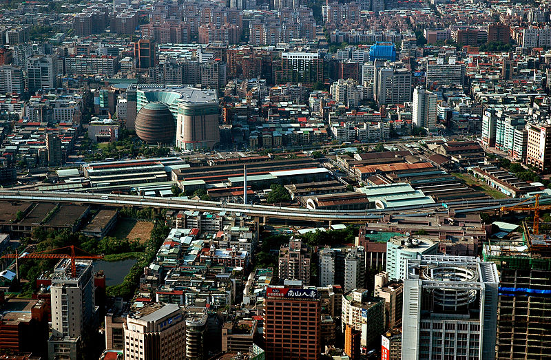 View of Taipei Railway workshop from Taipei 101