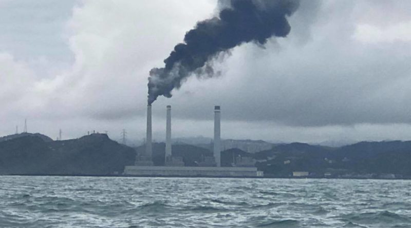 hsieh ho power plant near keelung emits black smoke