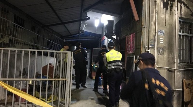 police investigate the scene of a murder in Changhua County