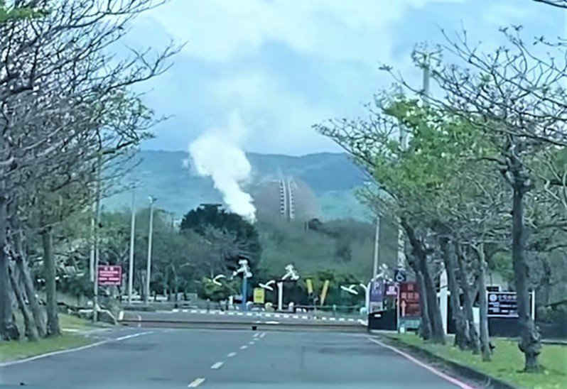 A plume of steam is seen emanating from the Maanshan Nuclear Power Plant in Pingtung County Taiwan.