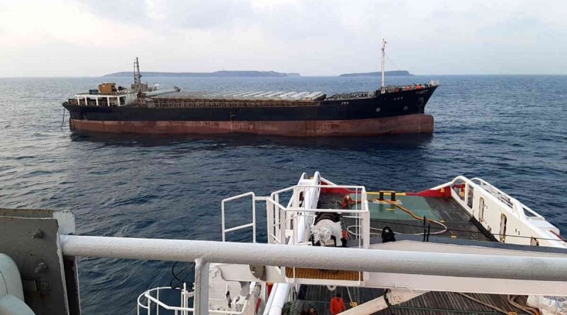 Unpowered ship section after push tug missing in the Taiwan Strait
